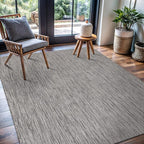 CAMILSON Outdoor Rug 5x7 Modern Area Rugs for Indoor and Outdoor Patios and Porches - Waterproof, Washable, Non-Shedding, Easy-to-Clean Outside Carpet (5 x 7, Solid - Silver Gray)
