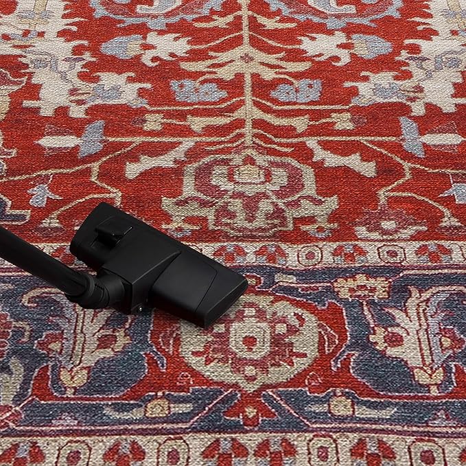 Keen Home Design 9x12 Rug - Machine Washable Area Rug with Non-Slip Backing, Ideal for Living Room, Dining Room, Bedroom - Vintage, Easy Clean, Durable, Low Pile Rug - (9' x 12')