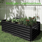8x4x2 ft Raised Garden Bed, Large Metal Planter Raised Beds, Planters for Outdoor Plants for Vegetables, Flowers, Herbs, Fruits, and Succulents.Black