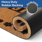 Barnyard Designs Natural Coco Coir Heavy Duty Backing Doormat - Large Cute Non-Slip Front Door Welcome Mat for Outside Entrance or Porch Entry, Brown (17x30, Welcome Paws)
