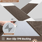 BEQHAUSE Dirt Trapper Door Mat 24" x 60", Doormat Non-Slip Entryway Rugs Washable, Dog Door Mat Stain Resistant and Absorbent Welcome Floor Mat for Front Back Door, Muddy Wet Shoes & Paws, Light Brown
