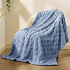 Bedsure GentleSoft Twin Blanket for Bed Ashley Blue - Super Soft Cozy Blankets for Women Men Girls, Cute Fuzzy Fleece Throws for Bedroom Couch, 60x80 Inches