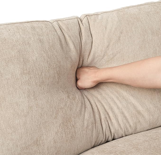 JACH Sectional Couches for Living Room, Cloud Sectional Couch with Deep Seat, Down Filled Modular Sofa, Covers Removeable & Washable, Love Seat Sofas Furniture for Living Room, Khaki
