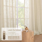 LAMIT Sheer Linen Curtains 63 inches Length for Bedroom, Light Filtering Panels Bronze Grommet Linen Textured Neutral Drapes for Living Room, Linen, 2 Panels, 34 x 63 Inch