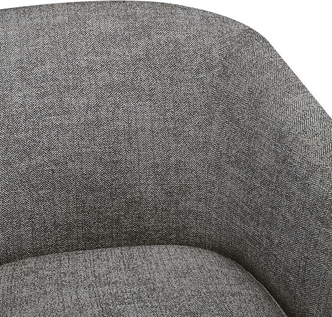 CHITA Swivel Accent Chair, FSC Certified Upholstered Fabric Barrel Chair for Living Room, Fully Assembled, Pebble Grey