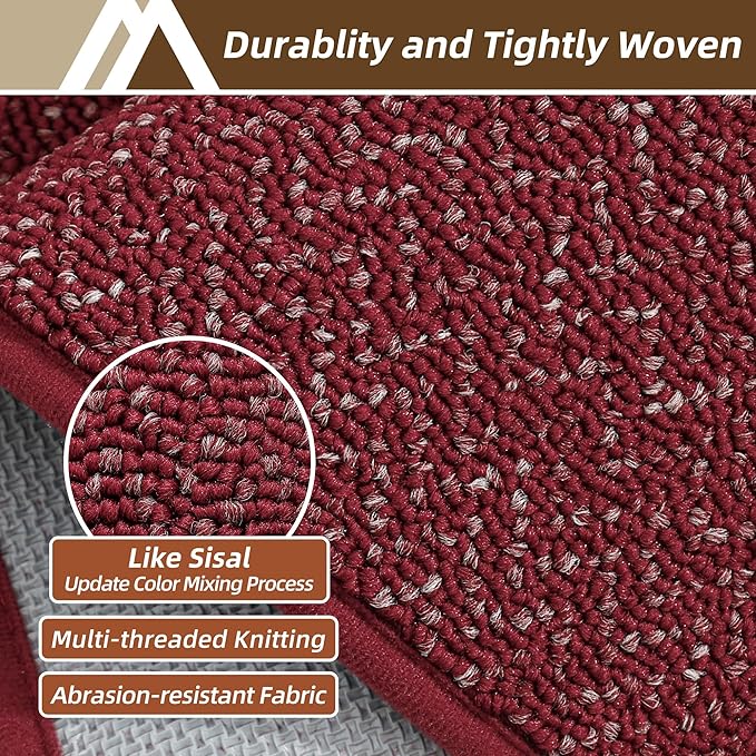 COSY HOMEER-Door-Mat 32"x48" Non Slip Absorbent Entryway Rugs Dirt Trapper Doormats Washable Entrance Mats Low Pile Welcome Floor Mat for Front Back Door and Entry Mats,Red