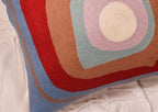 Kandinsky Modern Pillow Cover - Ruby Abstract Pillows | Contemporary Pillows | Mid Century Chair Cushions | Handmade Wool Size 18x18
