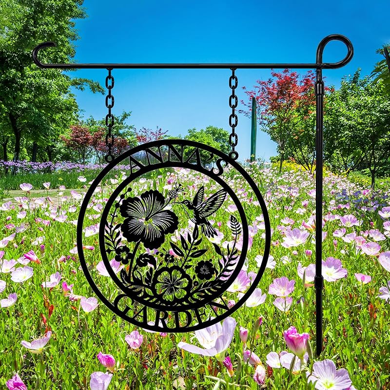Custom Metal Garden Sign, Personalized Metal Home Garden Sign, Garden Gecor for Outside, Personalized Garden Signs with Name, Flower Garden Sign, Mom Grandma Women gifts