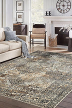 Keen Home Design 3x5 Rug - Machine Washable Entry Rug with Non-Slip Backing, Ideal for Enteryway, Kitchen, Bathroom, Laundry Room - Vintage, Easy Clean, Durable, Low Pile Rug - (3' x 5')