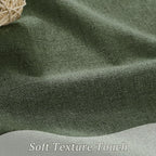 RAIN CITY Dark Olive Green Blackout Curtains Linen 80 Inches Long 2 Panels Set, Back Tab Pleated Look Thermal Insulated Curtains & Drapes for Living Room - Loden/Olive Forest W50 x L80