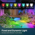 Linkind Solar Lights Outdoor Waterproof IP67, StarRay RGB Solar Spot Lights Outdoor, Color Changing Outdoor Solar Lights for Yard, Garden, Pathway, Decorations (Multicolor, 2 Pack)