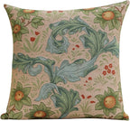 Charlotte Home Furnishings Decorative Tapestry Pillow Cover 19x19 in, Beige Arabesques Couch Pillow Cover, French Country Square Cushion Cases for Living Room Home Decor, Soft Cotton Jacquard Woven