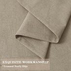 Light Khaki Pinch Pleat 100% Blackout Drapes Linen Blend, Room Divider, Room Darkening, Energy Saving, Furniture Protecting, Light Blocking Extra Wide Privacy Curtains, 200Wx102L, 1 PC
