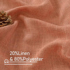 LAMIT Light Filtering Sheer Linen Curtains 102 inches Long, Linen Textured Semi Sheer Bronze Grommet Natural Boho Drapes for Living Room/Farmhouse, 2 Panels, Terracotta, 52 x 102 Inch
