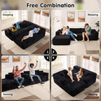 ovios 104" Cloud Sectional Couch with L-Shape Chaise,Modern Modular Sofa with Deep Seat, Upholstered Couches for Living Room Bedroom,No Assembly Required, Black (Plush Corduroy Fabric)