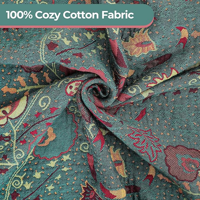 Boho Throw Blanket for Bed,100% Ultra Cotton Soft Breathable Bed Throw Floral Printed Farmhouse Decor Rustic Bed Throws for Couch Sofa Quilt 60" x 80"