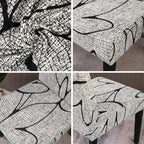 JQinHome Pattern Chair Covers for Dining Room Set of 4, High Stretch Removable Washable Parsons Chair Slipcover for Home Party Hotel Wedding Ceremony (4PCS, Lotus Gray)