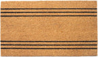 Welcome Doormats, Natural Coco Coir Mats with Non-Slip PVC Backing, Indoor Outdoor Mats for Home & Office, Floor Mats for Door Decor, Plain Entry Mat with Stripes, Beige & Black, 30"x17"