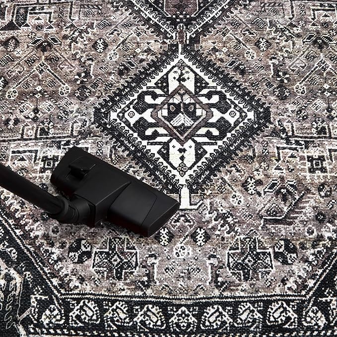 Keen Home Design 4x6 Rug - Machine Washable Area Rug with Non-Slip Backing, Ideal for Living Room, Dining Room, Bedroom - Vintage, Easy Clean, Durable, Low Pile Rug - (4' x 6')