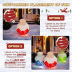 36 Inch Pop-Up Christmas Ball with 90 LED Lights for Outdoor Xmas Decor, 3-Piece Pre-Lit Iridescent Christmas Ball Ornaments Decor with Base, Outdoor 3D Glittered Standing Holiday Display