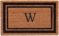 Calloway Mills 152963672W Black Border 36" x 72" Monogram Doormat Letter (W)