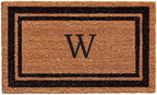 Calloway Mills 152963672W Black Border 36" x 72" Monogram Doormat Letter (W)
