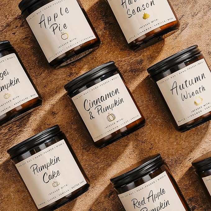 Auelife Fall Candle, Autumn Wreath Scented Soy Candles for Home, Aromatherapy Candle Gift Set for Women & Men, Cozy Fall Décor, 7oz – Perfect for Autumn Relaxation and Home Ambiance