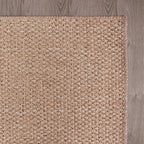 CAMILSON Easy Jute Rug 8x10, Indoor Outdoor Natural Color Farmhouse Area Rugs for Living Room Patio and Kitchen Rug, Solid Boho Woven Design, Easy-Cleaning, Washable Outside Carpet Alfombras (8 x 10)