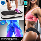 Hurtle Fitness Vibration Platform Machine - Home Gym Whole Body Shaker Exercise Machine Workout Trainer Fast Weight Loss w/Resistance Bands Easy Carry Wheel Remote Adjustable Speed