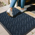Yimobra Outdoor Mats for Front Door, All-Season Waterproof Door Mat Outside Entrance, All Weather Non-Slip Doormat, Stain and Fade Resistant, Easy Clean Patio Porch Indoor Entryway Mat, 29.5x17, Blue
