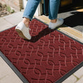Yimobra Front Door Mat Outdoor Indoor 36x 24, All-Season, All-Weather, Heavy Duty Welcome Door Mats Outside Entrance, Non Slip Porch Patio Entrance Mat, Red