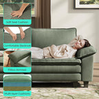 LINSY HOME Modular Sectional Sofa - 90'' Sleeper Sofa Cloud Couch Oversized Corduroy Sofa Bed with Movable Ottoman Soft Modern Comfy Couch for Living Room Apartment Office, Green