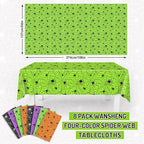 Whaline 8 Pcs Halloween Plastic Tablecloths Colored Spider Web Disposable Table Cover Spiderweb Rectangle Table Cloth for Trick or Treat Holiday Party Decor, 54 x 108 Inch
