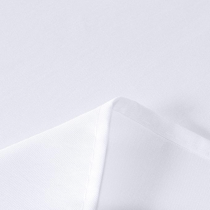 sancua Rectangle Tablecloth - 90 x 132 Inch - Water Resistant Spill Proof Washable Polyester Table Cloth, Decorative Fabric Table Cover for Dining Tables, Buffet Parties and Camping, White
