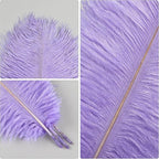 THARAHT Lavender Ostrich Feathers 12pcs Natural Bulk 8-10Inch 20cm-25cm for Crafts Wedding Party Centerpieces Flower Arrangement Easter Gatsbi and Home Decoration Feather