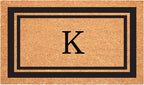 Calloway Mills 152962436K Black Border 24" x 36" Monogram Doormat, (Letter K)