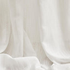 MYSKY HOME Natural Linen White Curtains 84 Inches Long, Semi Sheer Soft Cotton Window Drapes Set for Living Room Back Tab Elegant Cute Look Country Bedroom Curtains, 50" x 84", Beige, Pack-2