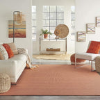 Nourison Positano Indoor/Outdoor Terracotta 2'2" x 12' Area Rug, Easy Cleaning, Non Shedding, Bed Room, Living Room, Dining Room, Backyard, Deck, Patio (2x12)
