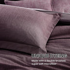 Monbix California King Comforter Set - 7 Pieces Cationic Dyeing Italian Plum Bed in a Bag Cal King Bed Sets with Comforter, Sheets, Pillowcases & Shams, Reversible Bedding Comforters Sets (108 * 92)