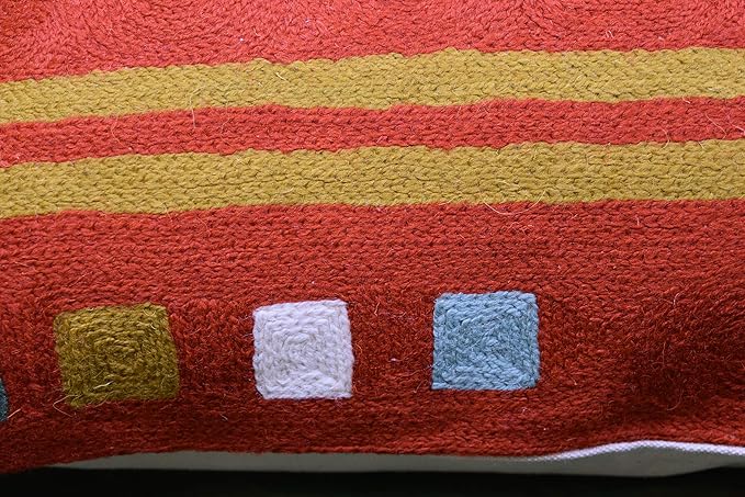 Lumbar Kandinsky Orange Abstract Pillow Cover Elements Modern Throw Pillowcase Chair Cushion Contemporary Pillowsham Accent Farmhouse Couch Hand Embroidered Wool Size 14x20