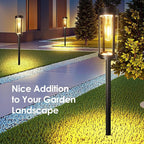 Solar Pathway Lights Outdoor 6 Pack, Bright & Taller Solar Lights Outdoor Waterproof, Auto On/Off 15Hrs+ Morden Path Light Solar Powered Landscape Lights for Yard Garden Walkway Driveway Lawn