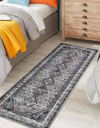 Keen Home Design 2x12 Rug - Machine Washable Runner Rug with Non-Slip Backing, Ideal for Hallway, Entryway, Kitchen, Laundry Room - Vintage, Easy Clean, Durable, Low Pile - (2'6" x 12')