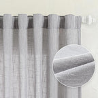 MYSKY HOME Grey Curtains 84 Inch Length, Living Room Curtains & Drapes Boho Sheer Light Filtering for Sliding Glass Door Windows Soft Elegant, 50" x 84", Light Grey, 2 Panels