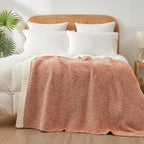 Snuggle Sac Orange Fall Throw Blanket for Couch, Oversized Throw XL Super Soft Warm Blankets Cozy Knit Fuzzy Throws for Sofa, Bed, Living Room, Heather Orange, 50x70 inches