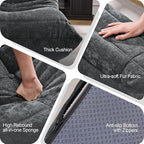 Bean Bag Chairs for Adults Giant Bean Bag Chair Memory Foam BeanBag Chair Big Bean Bag Sofa with Filler Faux Fur Fireside Beanbags Lazy Sofa for Living Room Bedroom Dorm Office (Darkgrey Chenille)