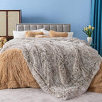 GONAAP Fuzzy Faux Fur Throw Blanket Twin Size Frosty Grey Super Soft Cozy Plush Fuzzy Shaggy Blanket for Couch Sofa Bed (Frosty Grey, Twin(60"x80"))
