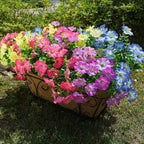 Artificial Flowers for Outdoors Fake Plants Outside Decoration, 12 Bundles Silk Colorful Morning Glory with Eucalyptus UV Resistant Realistic Faux Flowers for Planter Porch Patio Yard Indoor