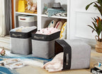 DECOMOMO Extra Large Storage Baskets 54.5L Fabric Storage Bins for Organizing Linen Closet, Toys, Nursery (Grey and Black, XXXL - 3 pack)