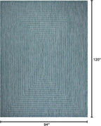 Adiva Rugs Outdoor Indoor Area Rug, Weather Resistant, Easy to Clean, Stain Resistant Floor Mat for Dining Room, Backyard, Deck, Patio (Aqua Weiss, 8' x 10')
