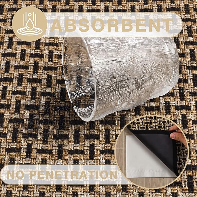 LEKEEPGO Door Mat Indoor Entrance 24"x36", Absorbent Indoor Door Mat, Non Slip Rubber Backing Inside Door Mats, Washable Floor Mat, Low-Profile Doormat for Front Door, Entryway, Entrance, Black